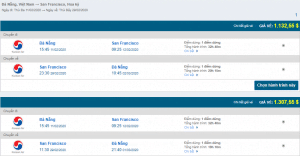 Giá vé máy bay đi Mỹ của Korean Air khứ hồi từ Đà Nẵng